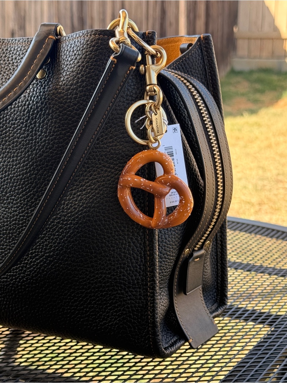 Coach Resin Pretzel Keychain Dog Leash Bag Charm